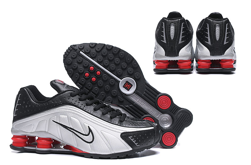 nike shox R4 shoes men-black/silver/red